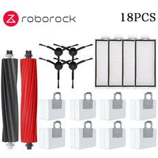 Roborock Q8 Max Plus + Q5 Pro 교체 부품 액세서리 메인 사이드 브러시 헤파 필터 먼지 봉투, 15 18pcs