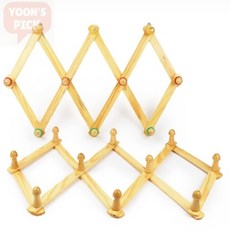 원목 자바라 벽부착 옷걸이행거 모자 수건 우산 소품 걸이 접이식옷걸이, 일반, 1개