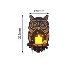 벽선반 돌 손 나무 디스플레이 스탠드 매달려 캔들 홀더 장식 홈, 05 1PC-Owl
