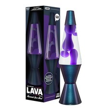 Lava 오리지널 램프 - 36.8cm(14.5인치) 블랙 아이리스 클래식 액체 모션 퍼플 왁스 및 투명 아이템 #2425 393540