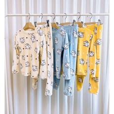 키즈 겨울 고급 밍크 상하세트 보들보들 상하복 짱구잠옷 흰둥이 스마일 수면잠옷 홈웨어 잠옷 세트 실내복 긴팔 파자마 겨울잠옷