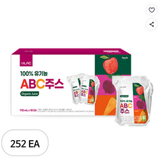 비락 100% 유기농 ABC주스, 110ml, 252개