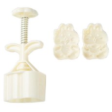 Keyiyijia 큐티 베이킹 몰드 2종 + 프레스 세트, 레빗, 2세트