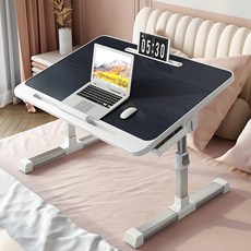 KCJ 다용도 접이식 테이블 7단 높이 각도 조절 베드 트레이 FT-10, 블랙