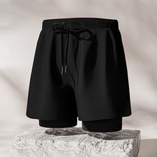 남자 반바지 레깅스 일체형 비치바지 LM-0367, 본상품선택