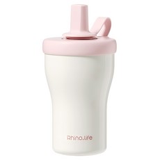 라이노라이프 스트로우 내장형 슬림 보온병, 1개, 500ml, 핑크