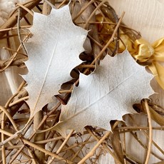 冬青葉裝飾配件 聖誕花圈手作素材, 1個, 雪花飄飄（一份4片)