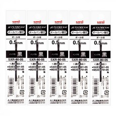 제트스트림 3색 멀티펜 SXE3-400 0.5mm, 0.5mm 리필심 블랙, 5개