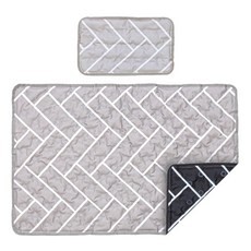 Sara Sara 人字紋雙面涼墊+抱枕套組, 海軍+灰色