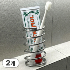 로빈홈즈 미니멀 스텐 욕실 칫솔꽂이, 2개, 실버