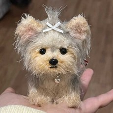핸드메이드 토끼털 강아지 인형 DIY 키트 강아지 안경, 스크램블 장모 웨스트하이랜드 완제품