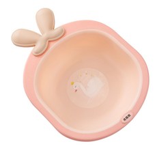 爆款嬰兒洗臉盆兒童小盆寶寶三套新生幼兒洗護用品臉盆加厚可愛傢用, 1個, 兔子     粉色