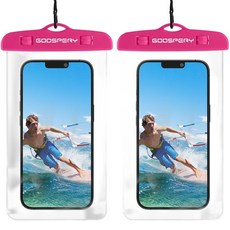 구스페리 컬러 물놀이 휴대폰 방수팩, 핑크, 2개