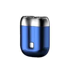 迷你電動刮鬍刀 雙頭無線磁吸式 充電式 IPX6防水, 藍色, 如圖所示