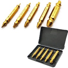 헬스와미 티타늄 반대탭 볼트 리무버 세트 파손 스크류 제거기 공구, 1개, 골드