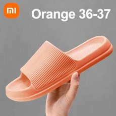 Xiaomi 패션 샌들 남성용 여성용 미끄럼 방지 내마모성 EVA 두꺼운 단독 편안한 홈 슬리퍼 욕실 목욕 플립, Orange 36-37, 15 Orange 36-37