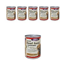 반려견 기호성 토핑 원형 통조림 습식 캔 애견 사료 베게브랜드 베게7 400g, 소고기맛, 6개