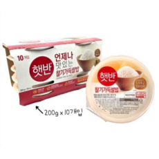 CJ 햇반 찰기가득쌀밥 즉석밥 200g 10개 간편식 백미 밥