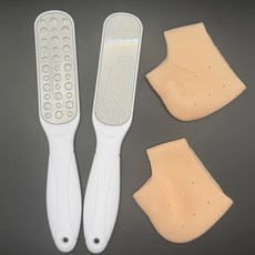 르벤든 양면 스텐 뒤꿈치 각질제거기 + 실리콘 보습 패드 세트, 90g, 1개, 1개입