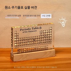 원소주기율표 실물원소 원소기호 과학실험키트 화확원소 과학실크 C_초대형 고투명 이중 언어 충전램프, 1