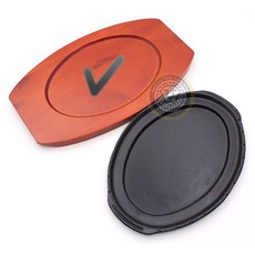 A大豬排盤/組 牛排盤 牛排鐵盤 鑄鐵牛排盤 豬排盤, 1個, b0521單木板（超取一單可以4片）, 咖啡