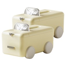 Tiger Pavilion 자동차 디자인 티슈 박스, 2개, 크림 옐로