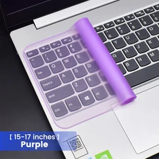 1PCS 범용 노트북 키보드 보호기 12-17 인치 방수 실리콘 컴퓨터 필름, 09 Purple-15-17 inch