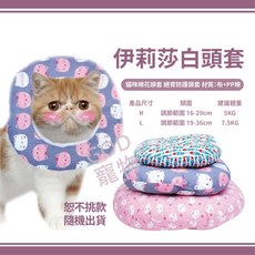伊莉莎白頭套 貓咪棉花頭套 絕育防護頭套 M號 L號 隨機出貨, 1個, L號 (恕不挑款 隨機出貨