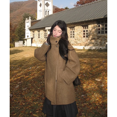 브랜드정품 제너럴아이디어 GENERALIDEA 울 부클 하프 코트 LIGHT KHAKI WBE4L10527 361216