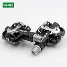 Wellgo 알루미늄 바디 보론 2 DU 베어링 9/16 자전거 페달 MTB 오프로드 산악 도로 자전거 사이클링 부품, 01 WM001 Black