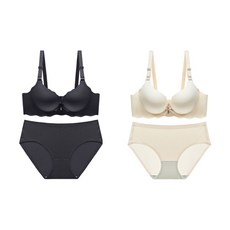 SUPERCREW SUPER CREW 2 套波浪絲帶無金屬絲 5 cm桑蠶內衣內褲套裝