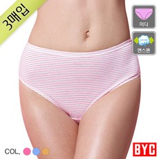 BYCBYC 여자 면스판 선염 미디 삼각 팬티 3매 BYL7593 915745
