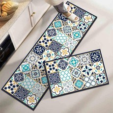 대형 매트 부엌 방수 미끄럼방지 싱크대 주방 기름방지 45x75cm, 45*75cm, 프렌치 네이비블루