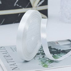기본 새틴 공단 리본끈 10mm 22m, 42# 오리진화이트
