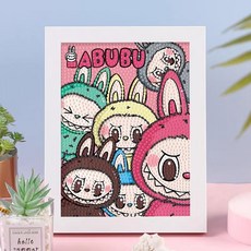 모던시스터즈 라부부 보석 십자수 액자 세트 공예 DIY 비즈공예 취미 22*17, 라부부4, 1개