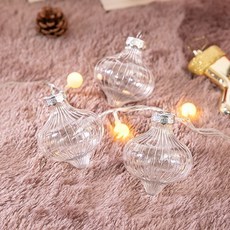크리스마스 투명 볼 트리 장식 콤브 크리스탈 세로 9.5cm (3개입) 꾸미기 소품 용품 오너먼트 데코, 없음