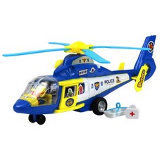 라이트 구조놀이 헬리콥터 구조대 멜로디 헬기 역할놀이 유아장난감 엄마표 미니어처, 1개, 경찰 헬리콥터
