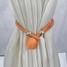 커튼 스트랩 가볍고 사치스러운 조절 거즈 스트랩 심플 커튼 버클 스트랩 큐티한 여밈 스트랩, 오렌지/55, 3대 6세트