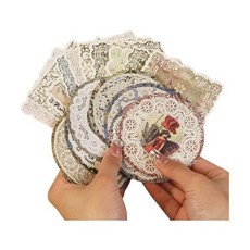 포토 프레임 종이 액자 다이어리 레이스 디자인 구멍 뚫린 배경 재료 대형 빈티지 레트로 해외 콜라주 외국 여성 사람 건물 작은 새 꽃 요정 천사, 6. 예술 화랑