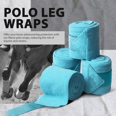 승마다리 붕대 말 다리붕대 말 폴로 다리랩 긴 플리스 말용, 200cm 곱하기 12cm, 하늘색(4개 세트)