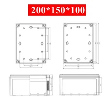 방수 정션 박스 야외 전기 박스 투명 커버 ABS 플라스틱 밀봉 박스 방수 박스 계기 박스 IP67, 200x150x100mm