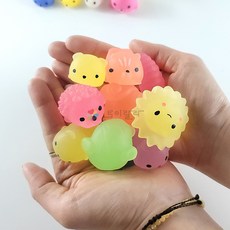 토이랄라 클래식 애니멀 말랑이 주물럭 찐득이 끈끈이 심쿵란 푸시팝 모찌 스퀴시, 야광클래식말랑이, 1개