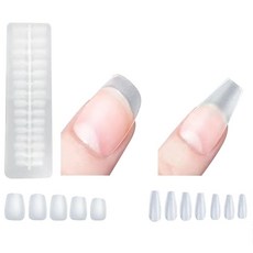 네일팁 초박 쇼트 클리어 샌딩 자연스러운 핏감 붙이는 손톱 길이 연장 칩 풀 커버 플레인 칩 클리어칩 연습용 업무용 (방 멀티 사이즈)