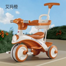 유모차자전거 어린이 자전거 세발자전거 유모차 유아 스쿠터 가드레일 등받이형 탈착식 페달, 11인치, D, 1개