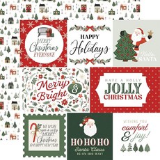Echo Park Paper Christmas Village: Ho Journaling Cards 30.5x30.5cm 패턴 용지 멀티 231619, Echo Park Paper Christmas Vill