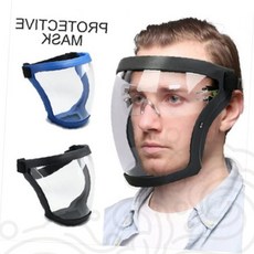 안면보호 마스크 페이스쉴드 고글 김서림방지 필터 안전 보호구 투명, 블랙+투명, 1개