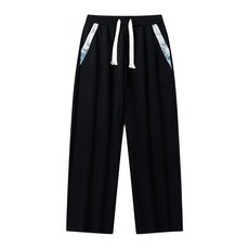 加絨寬鬆時尚束腳/直腳衛褲 - 保暖長褲