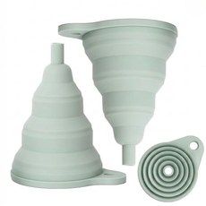 오일 교환용 접이식 실리콘 깔때기 및 냉각수2팩 - 방수 식기세척기 안전 자동차용 세이지 그레이 매트 마감 세로