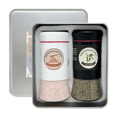 히말라야 핑크솔트 소금 후추가루 쉐이커 틴케이스 선물세트, 1개