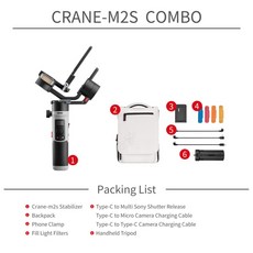 ZHIYUN 공식 크레인 M2S 미러리스 카메라용 3축 핸드헬드 짐벌 안정기 Sony A6000 Canon Action Smartphone